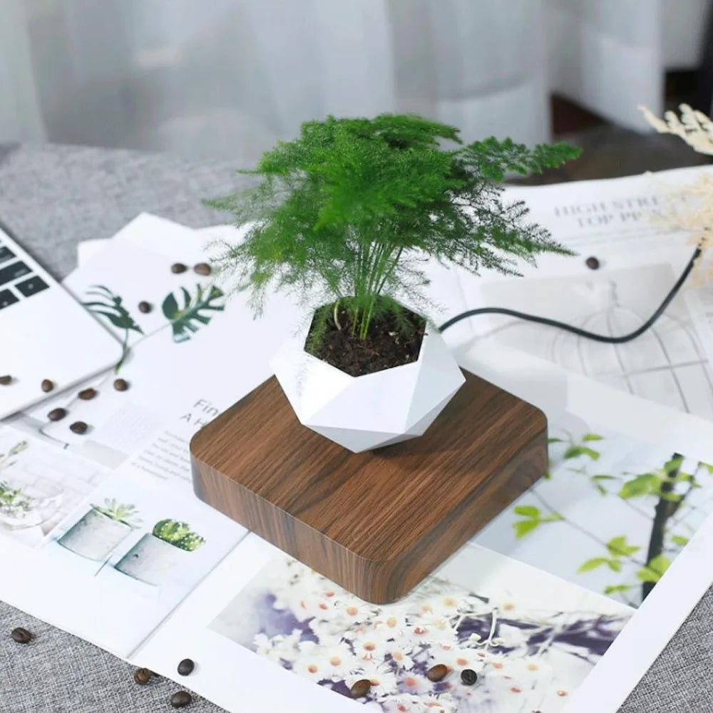 Levitação de ar bonsai pote rotação vaso de flores plantadores suspensão magnética vaso flutuante planta casa sem plantas